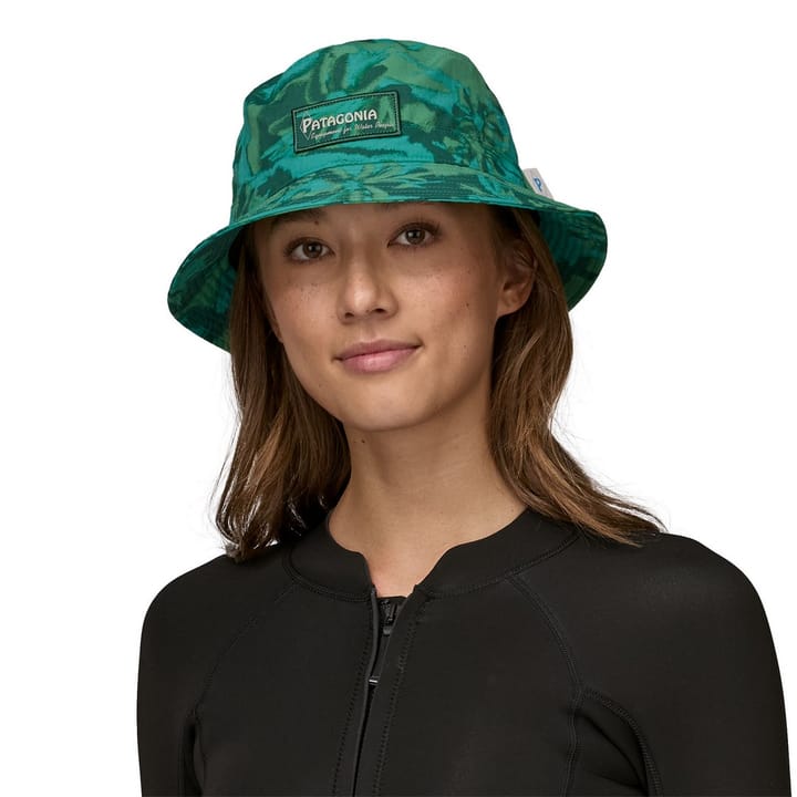 Patagonia Wavefarer Bucket Hat Water People Banner: Cliffs And Waves Conifer Green Patagonia