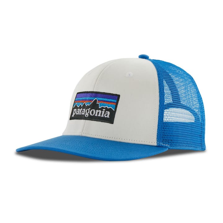 Patagonia P-6 Logo Trucker Hat White W/Vessel Blue Patagonia