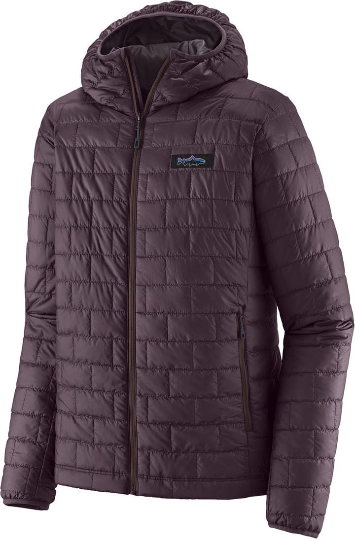 Patagonia M's Nano Puff Fitz Roy Trout Hoody Obsidian Plum