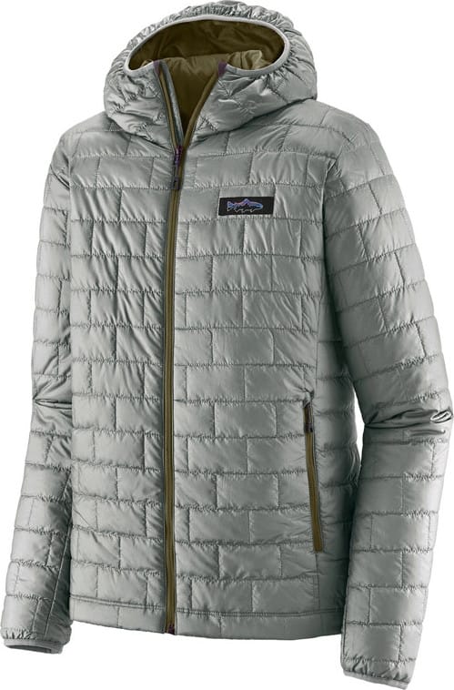 Patagonia M's Nano Puff Fitz Roy Trout Hoody Sleet Green