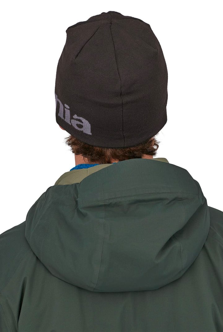 Patagonia Beanie Hat Logo Belwe: Black Patagonia