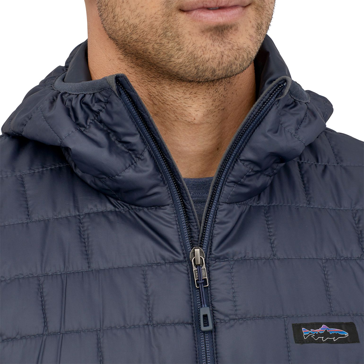 Patagonia M's Nano Puff Fitz Roy Trout Hoody Smolder Blue