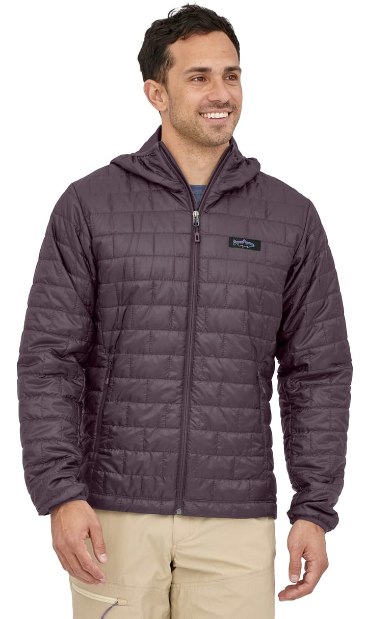 Patagonia M's Nano Puff Fitz Roy Trout Hoody Obsidian Plum Patagonia