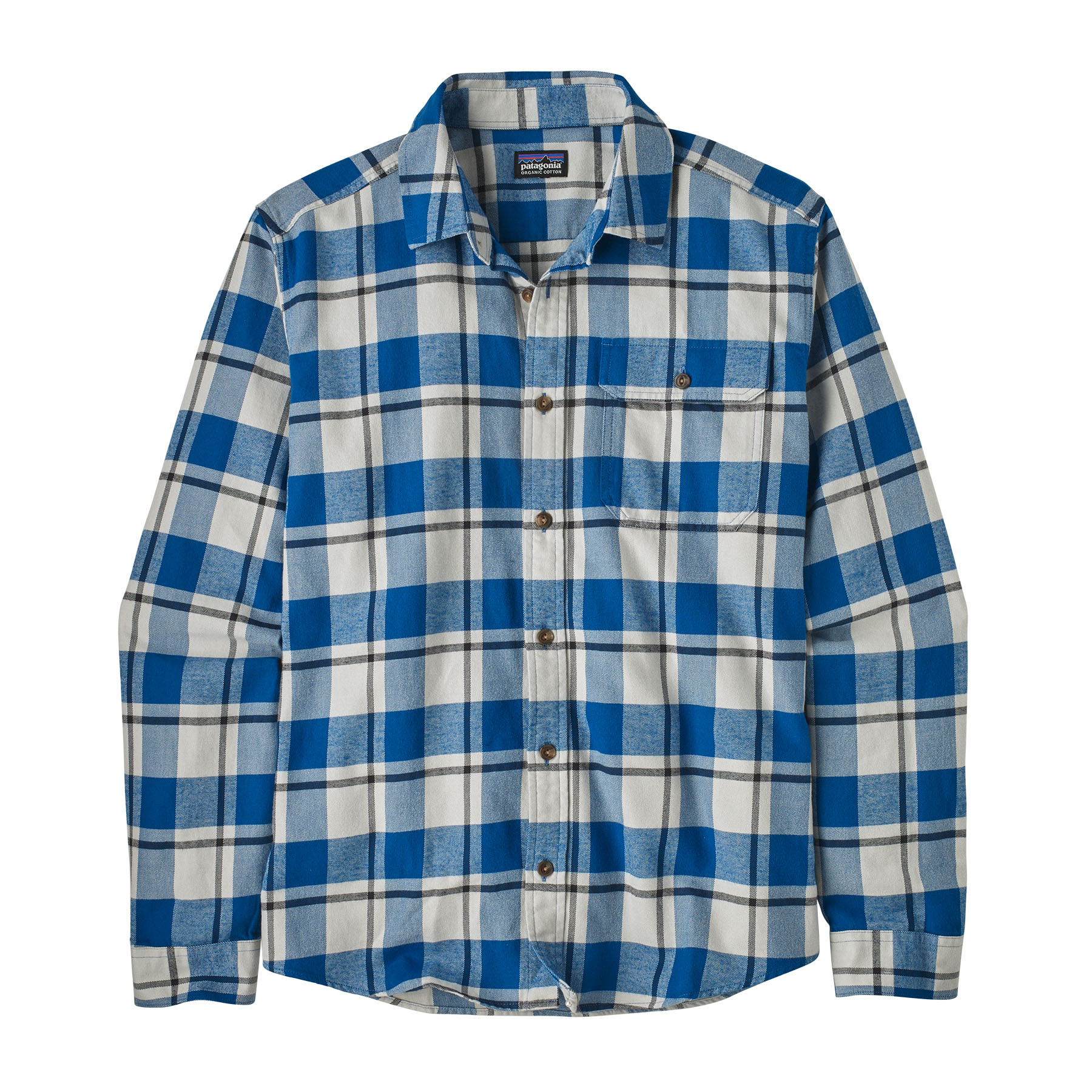 Patagonia Men’s L/S Cotton in Conversion LW Fjord Flannel Shirt Captain: Endless Blue