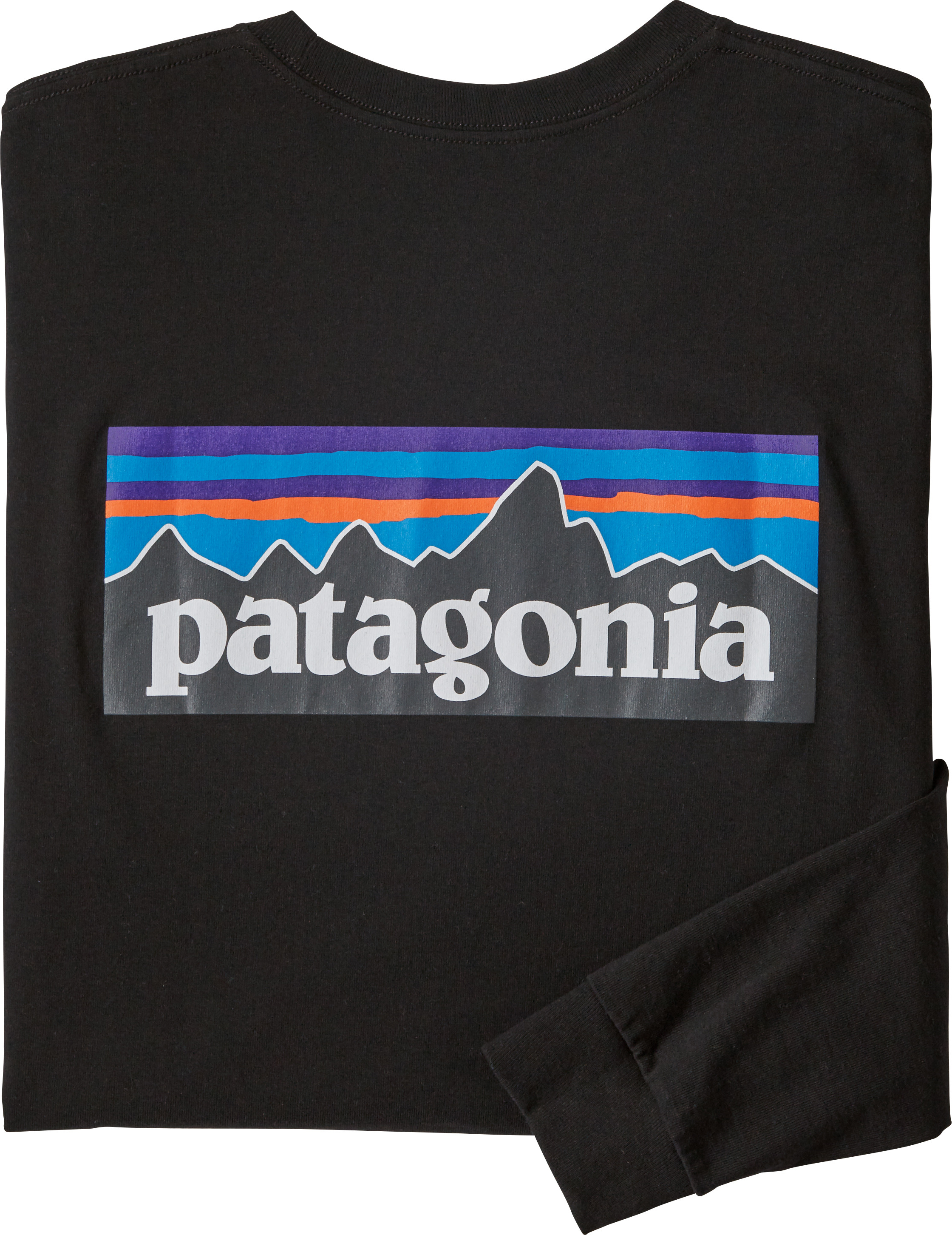 Patagonia Men’s Longsleeve P-6 Logo Responsibili-Tee Black