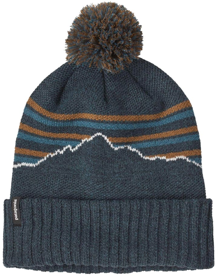 Patagonia Powder Town Beanie Fitz Roy Stripe Knit: Smolder Blue Patagonia