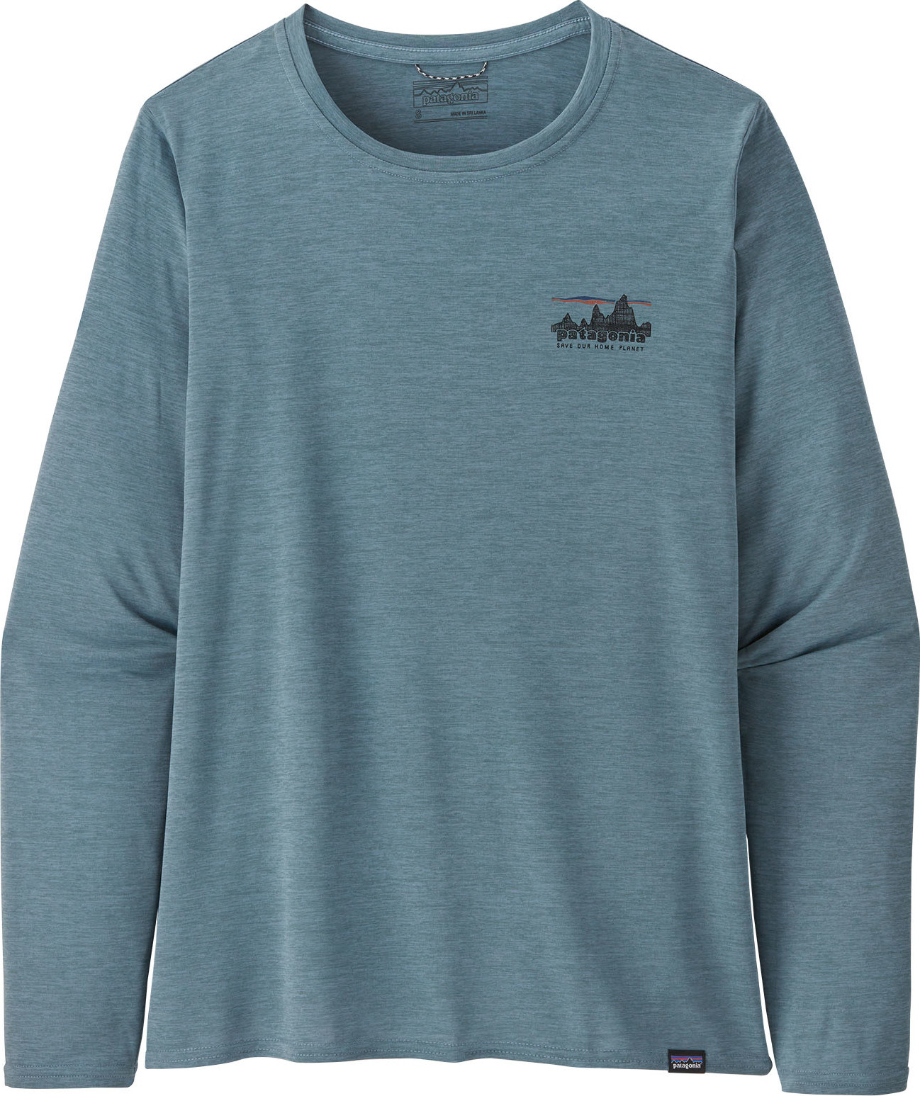 Patagonia Women’s Long Sleeve Cap Cool Daily Graphic Shirt ’73 Skyline: Light Plume Grey X-Dye