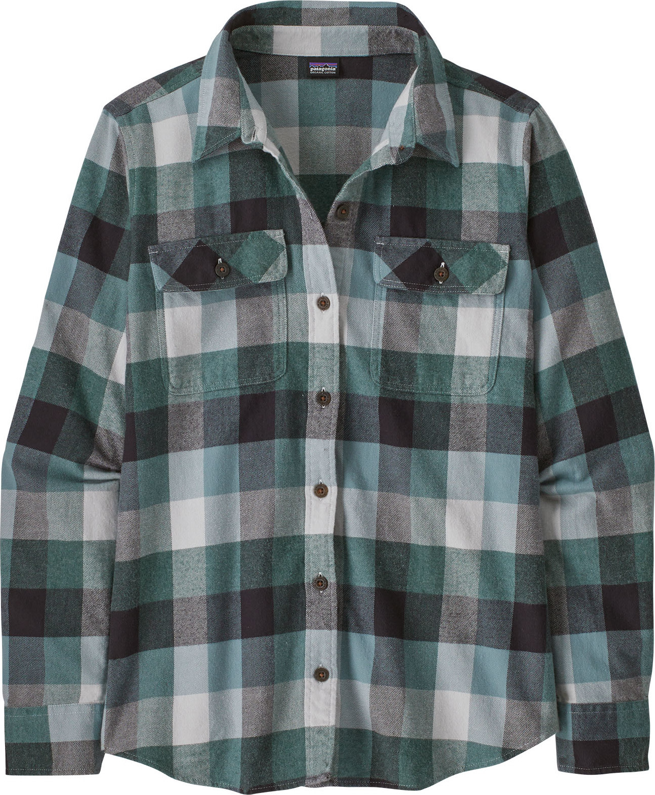 Patagonia Women’s Long Sleeved Organic Cotton Mid Weight Fjord Flannel Shirt Guides: Nouveau Green