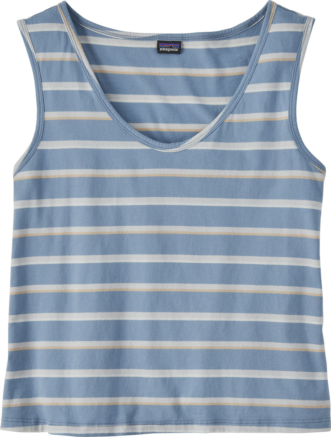 Cotton Tank Top - Dark blue/white striped - Ladies