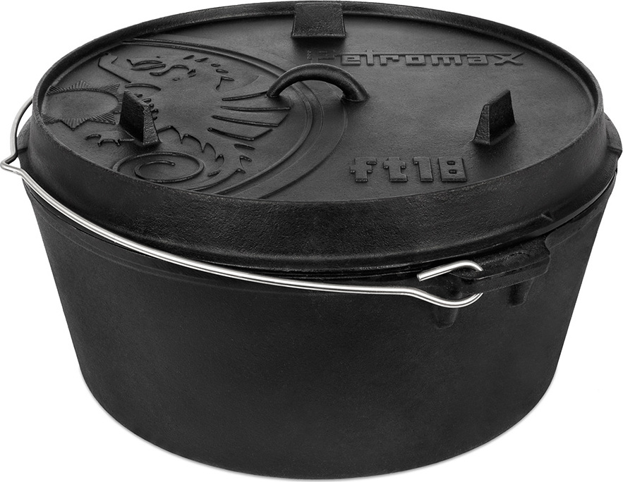 Petromax Dutch Oven FT18 With A Plane Bottom Surface Black