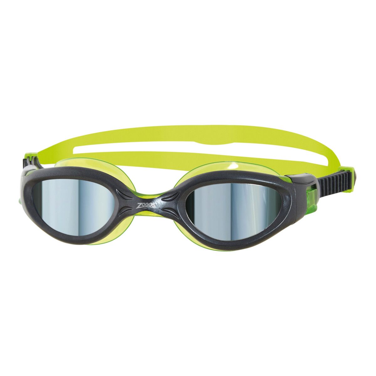 Zoggs Juniors' Phantom Elite Mirror Goggle Gun Metal/Green/Mirror