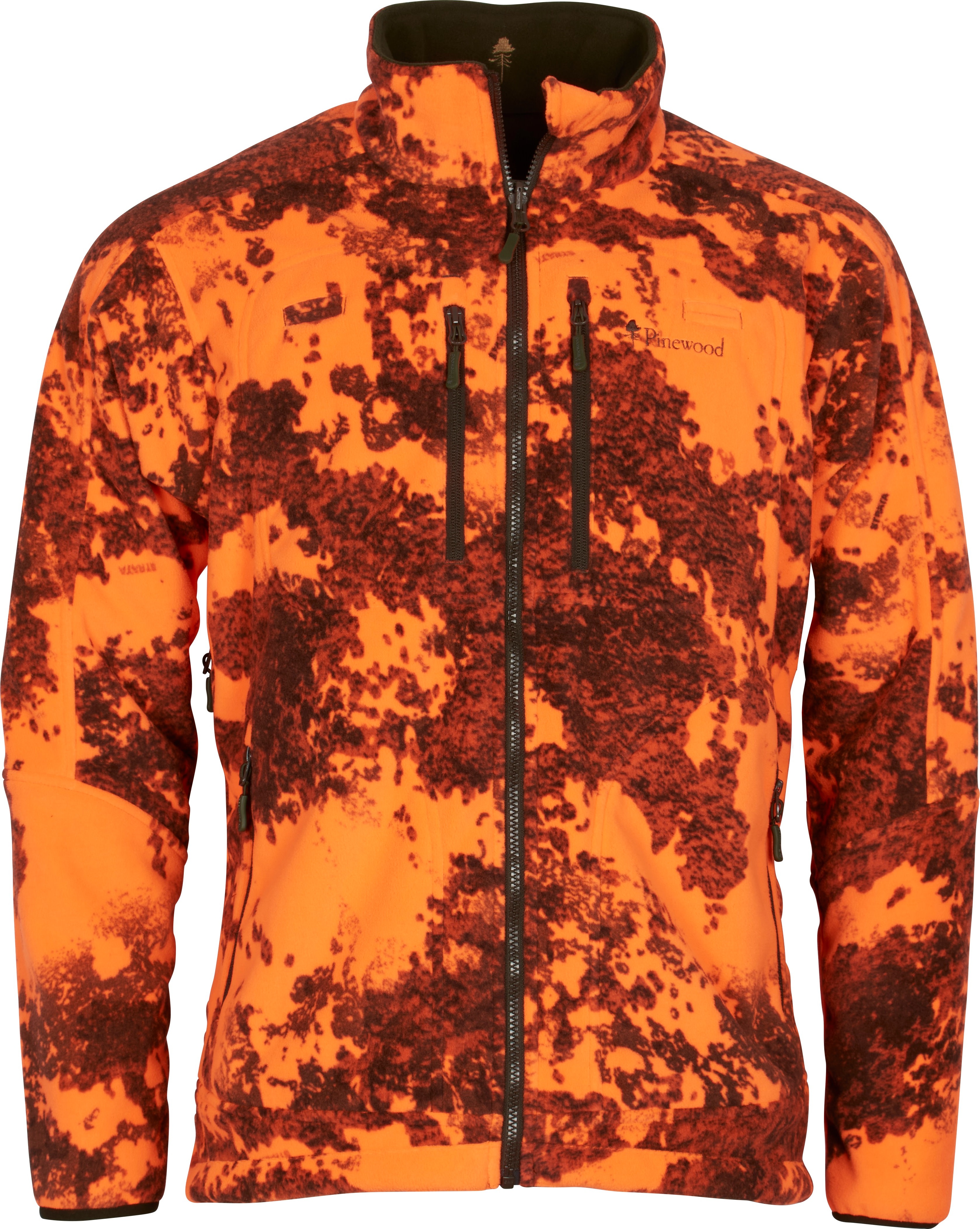 Pinewood Men’s Furudal Reversible Camou Fleece Jacket Hunting Brown/Strata Blaze