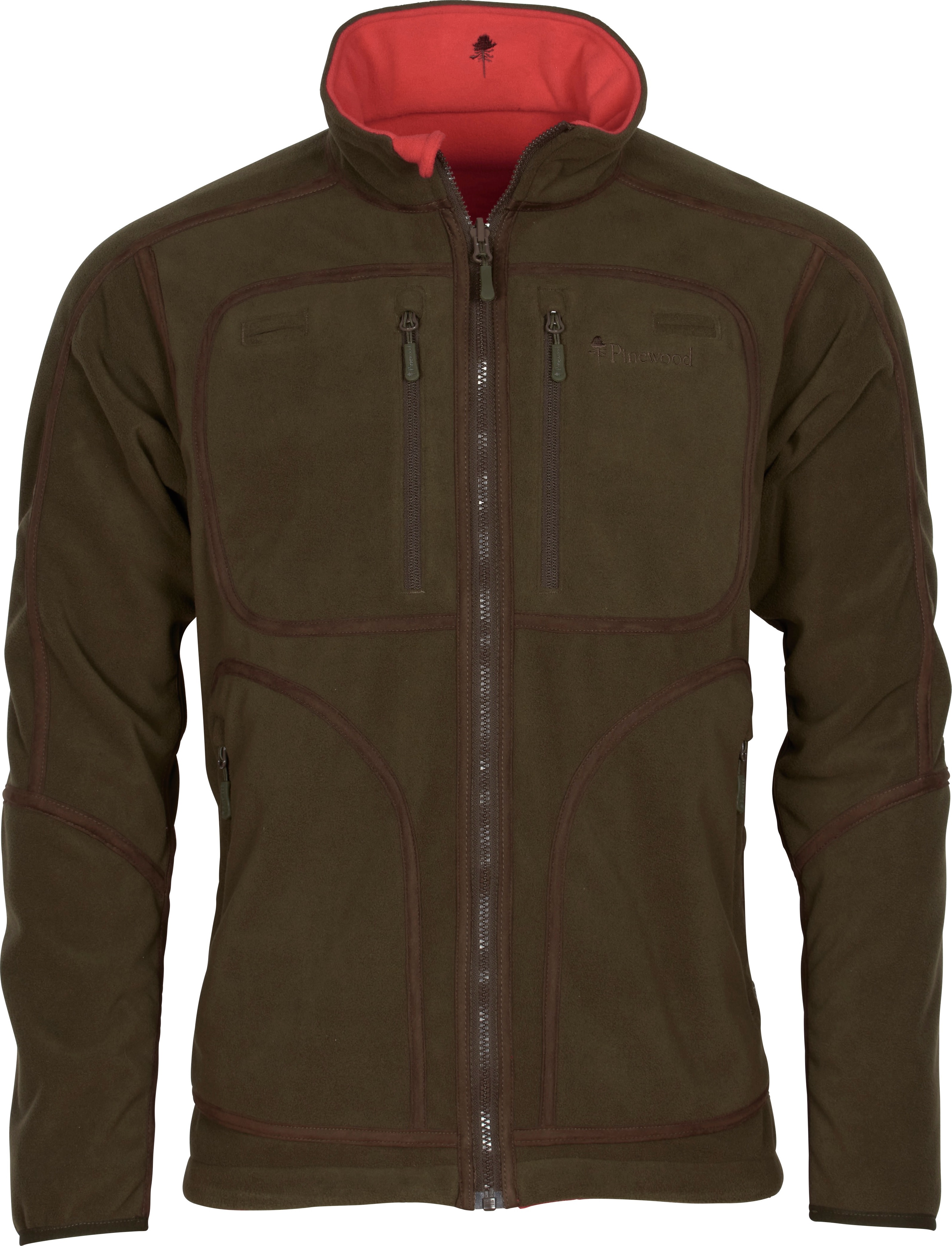 Pinewood Men’s Furudal Reversible Fleece Jacket Hunting Brown/Red