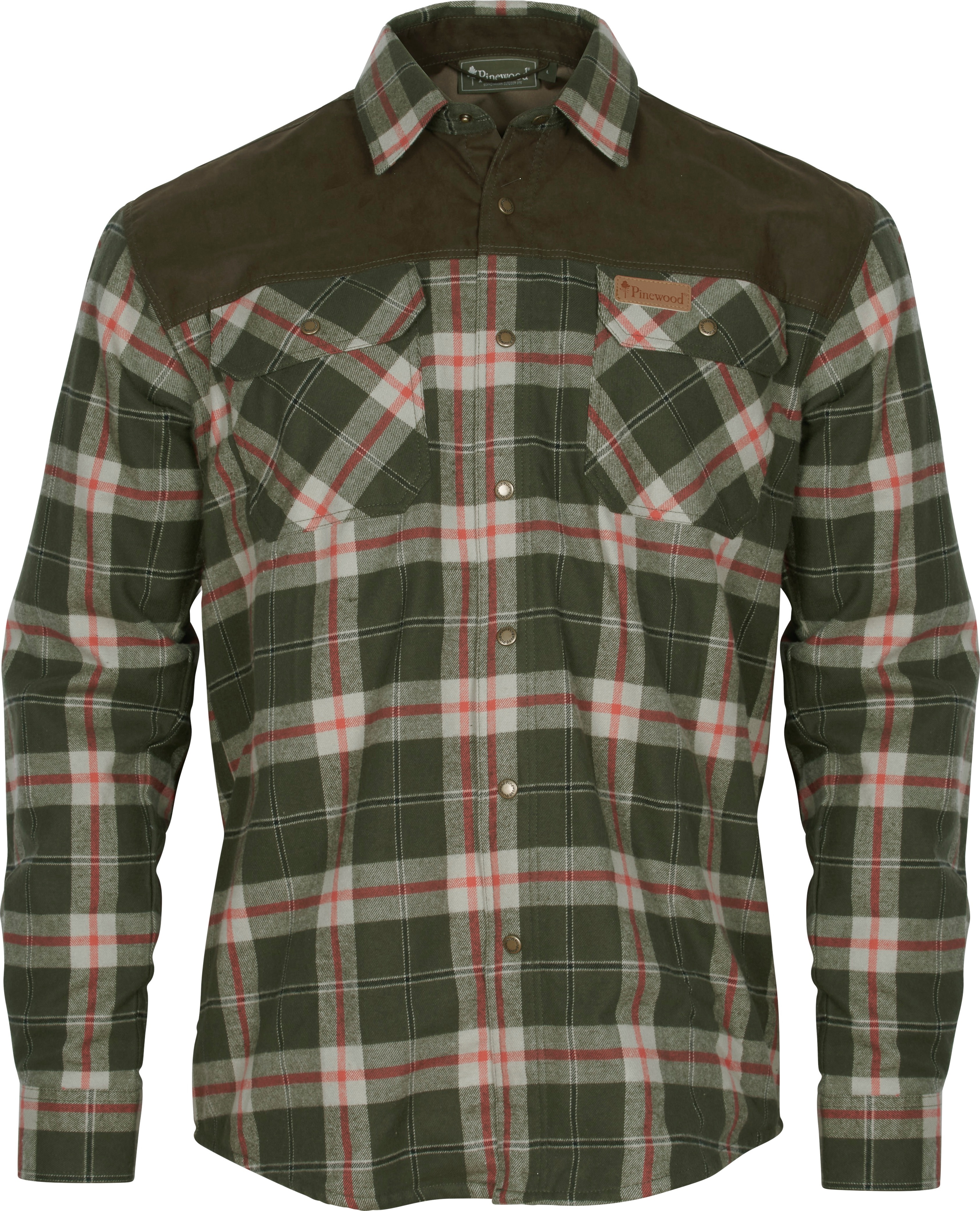 Pinewood Men’s Douglas Shirt Dark Green/Red