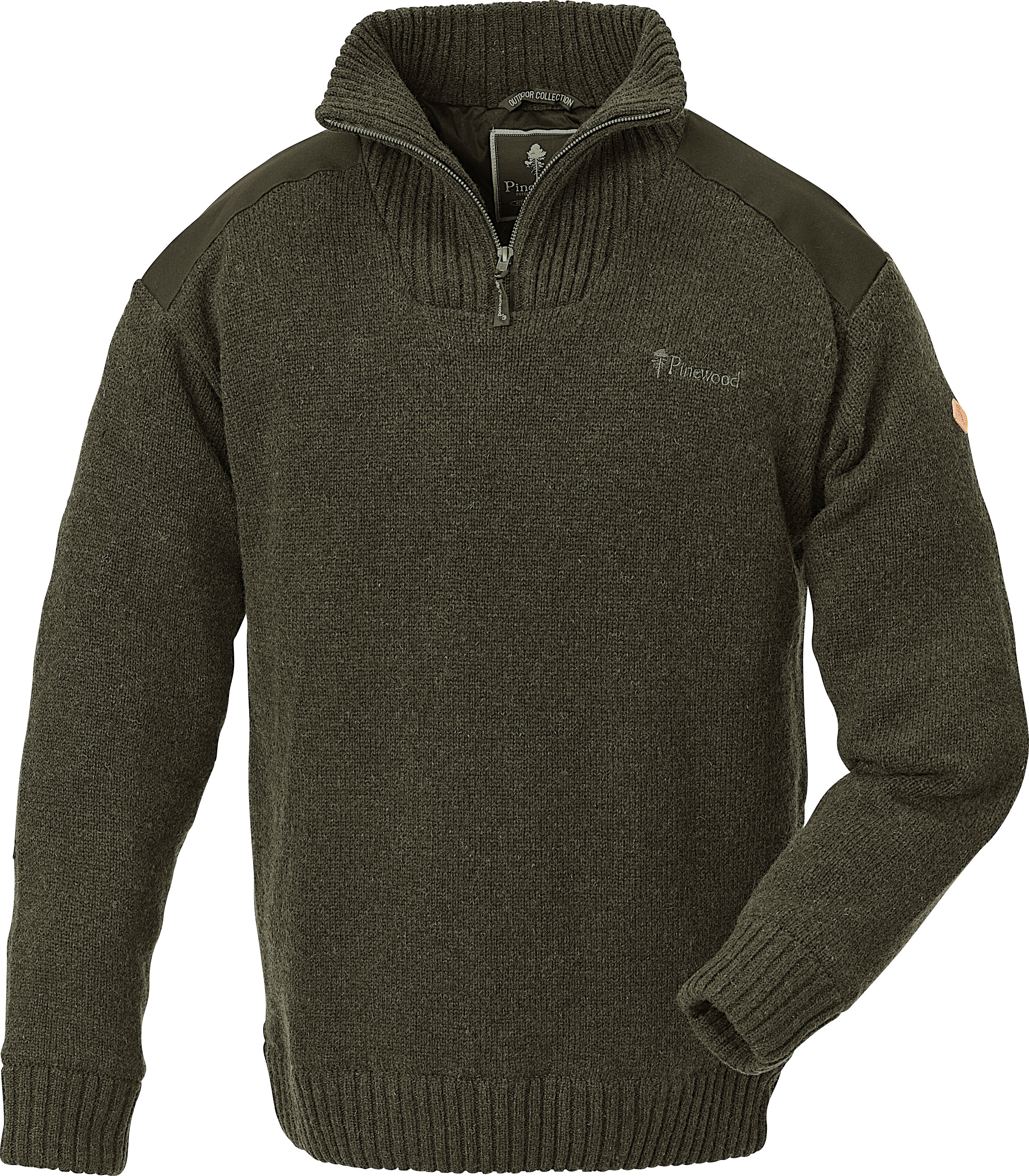 Pinewood Men’s Hurricane Sweater Dark Green Melange