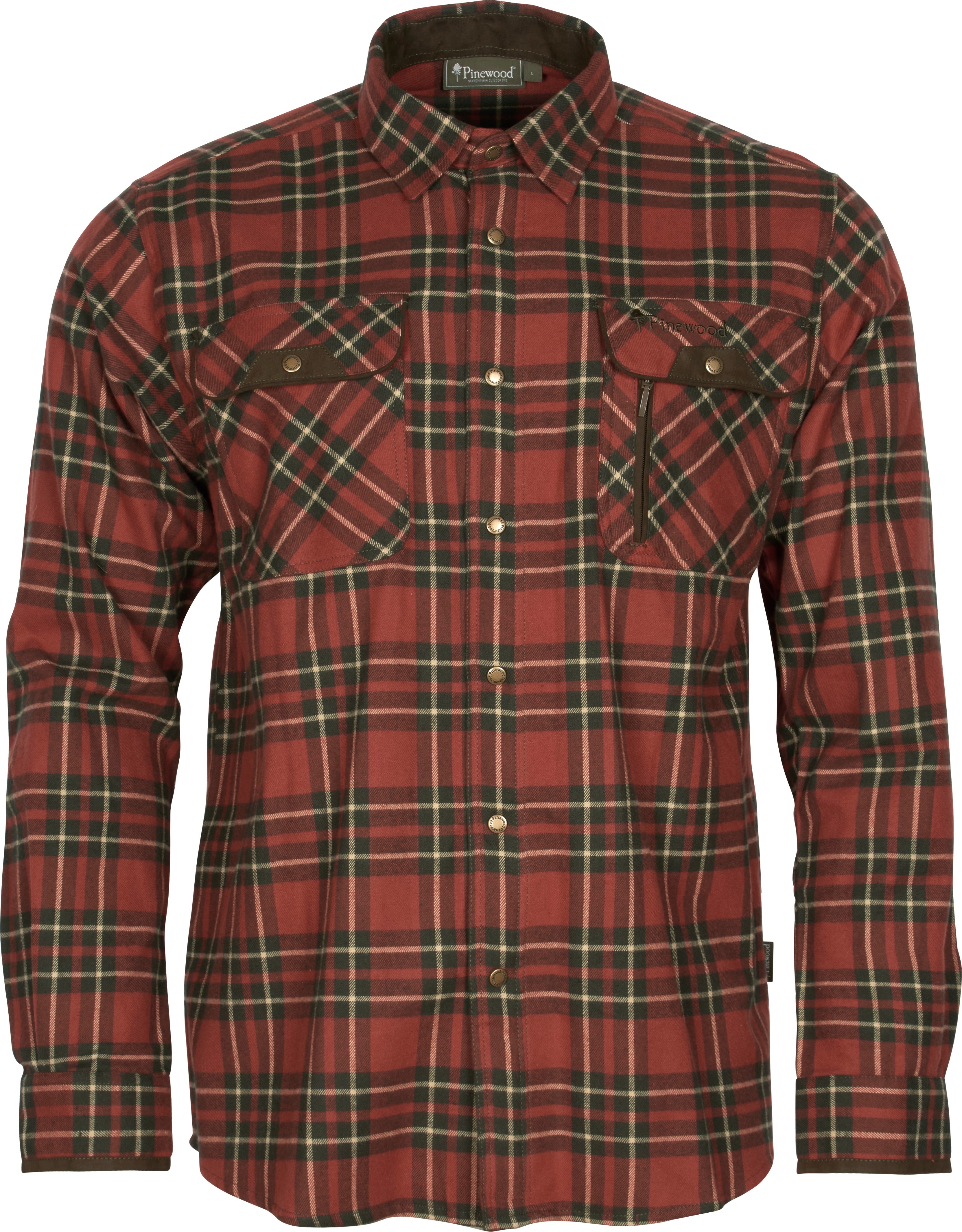 Pinewood Men’s Prestwick Exclusive Shirt Dark Terracotta/Dark Green