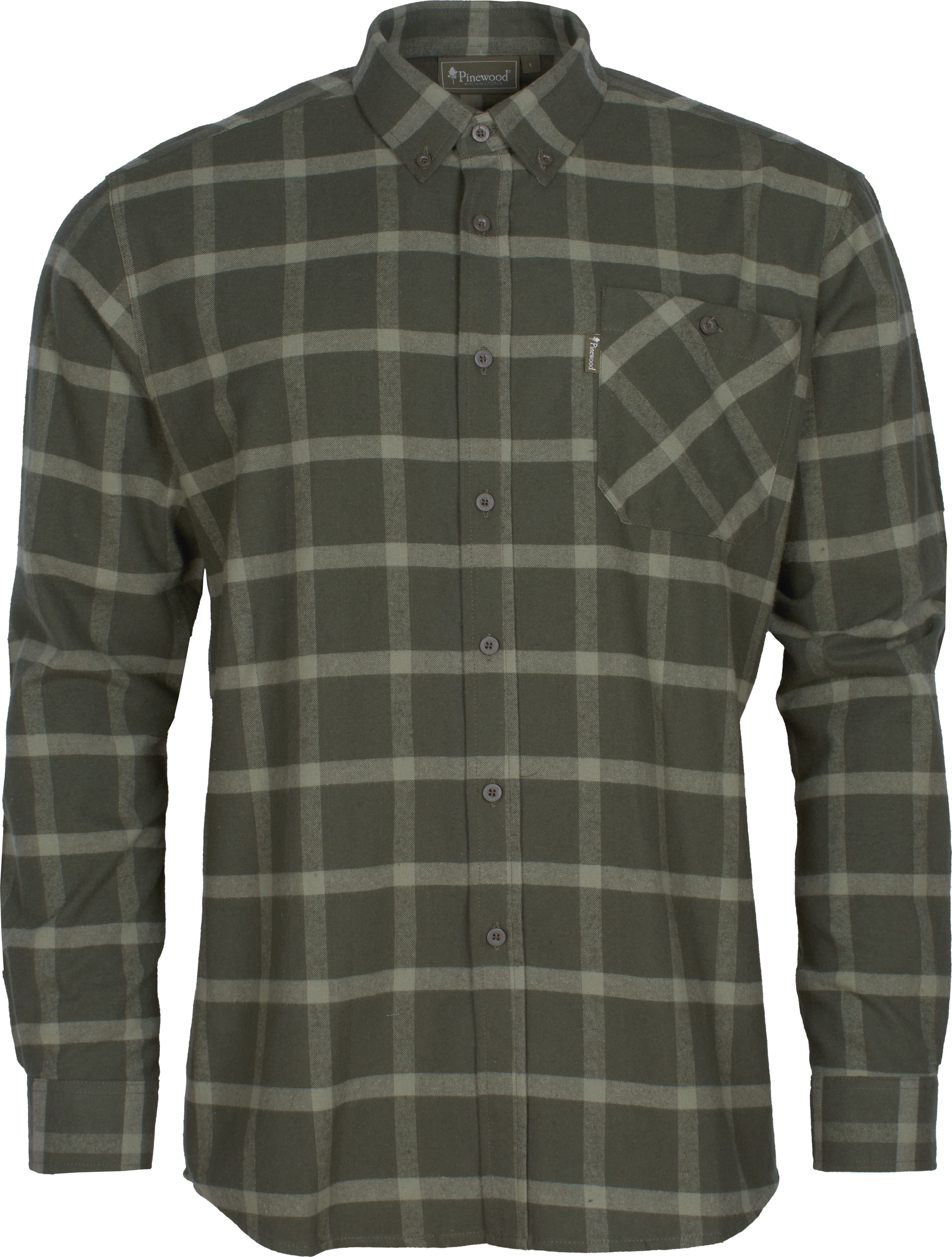 Pinewood Men’s Värnamo Flannel Shirt Dark Green/Green