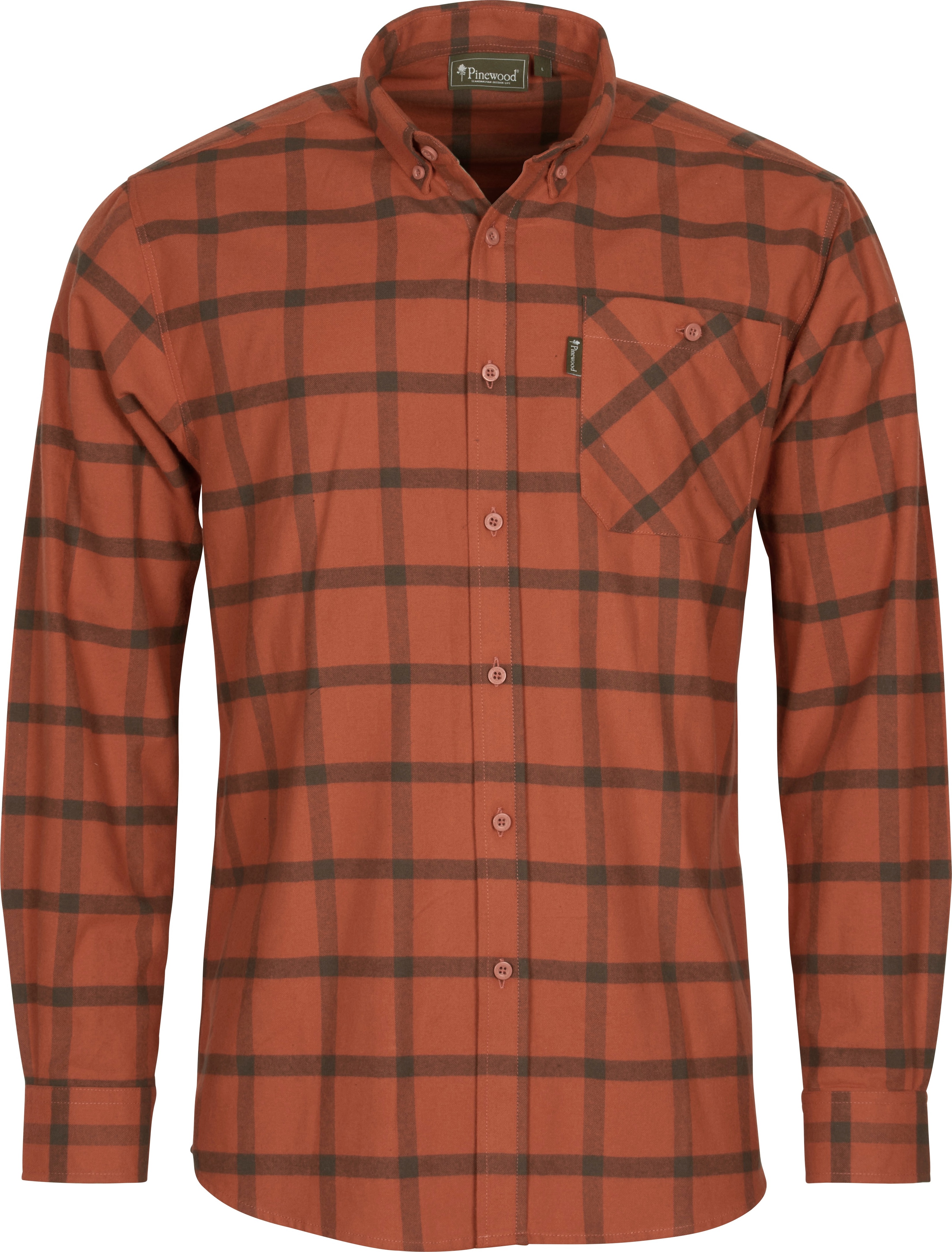 Pinewood Men’s Värnamo Flannel Shirt Terracotta/Suedebr