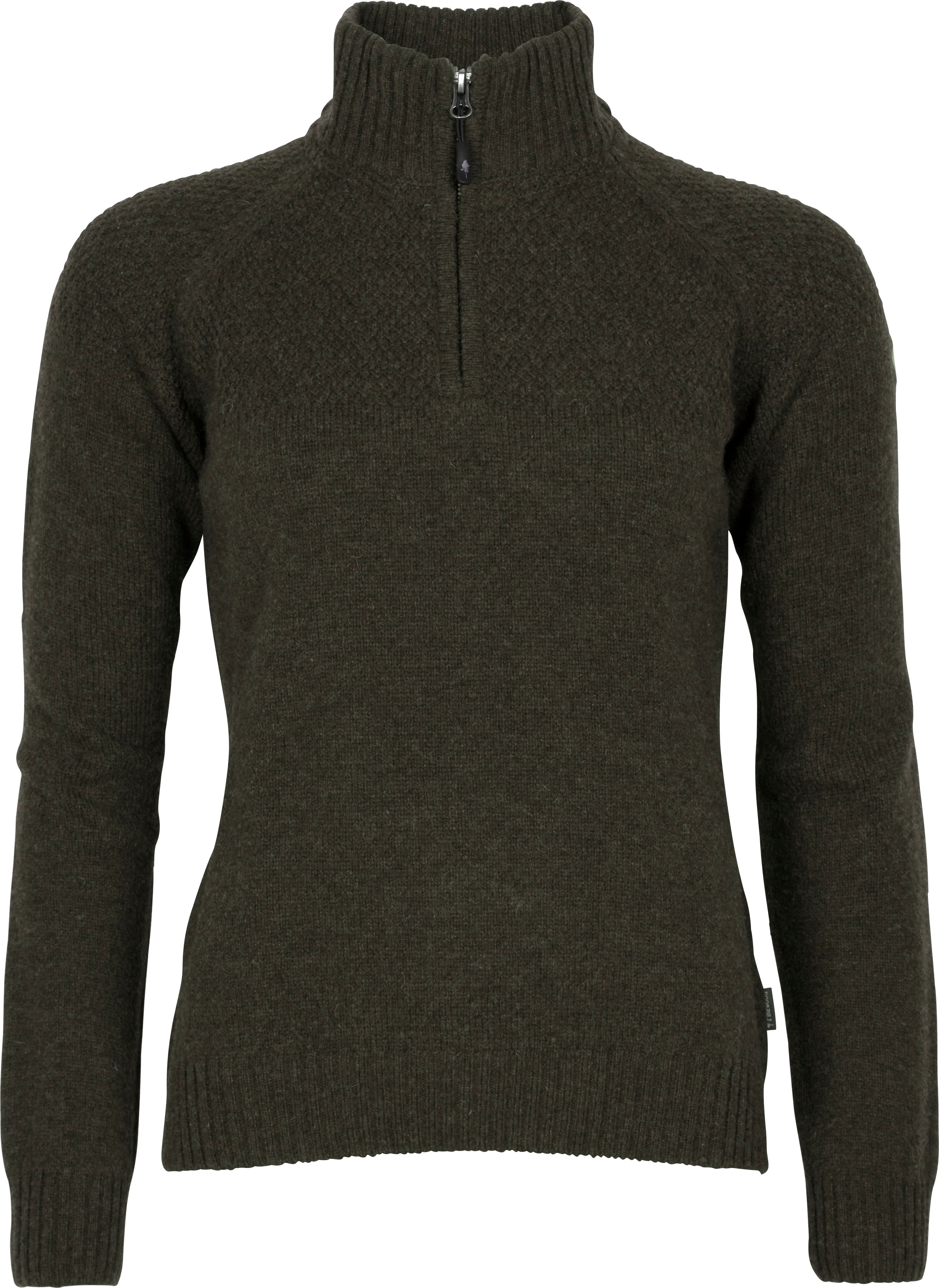 Pinewood Women’s Värnamo T-Neck Sweater Dark Green Melange