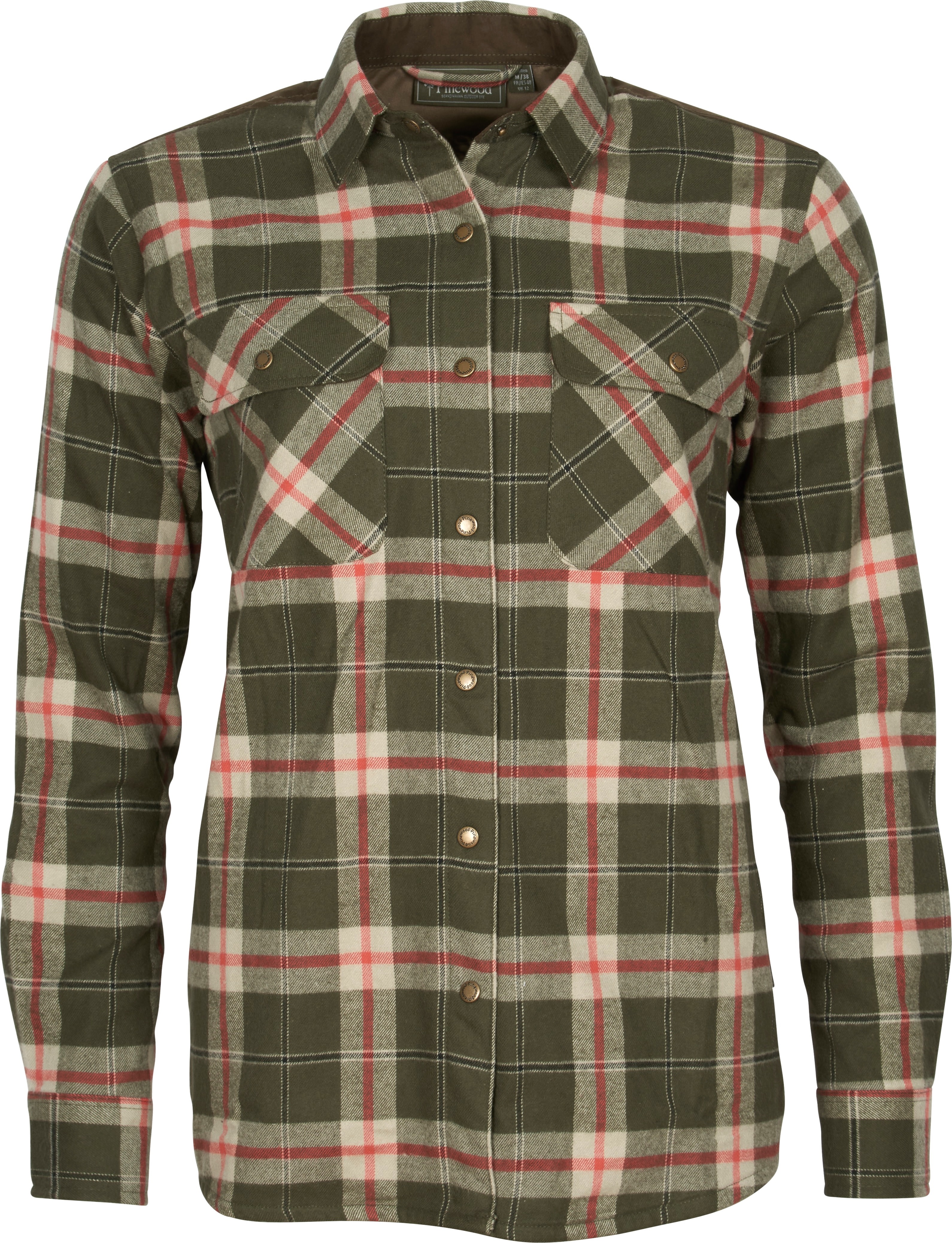 Pinewood Women’s Douglas Shirt Dark Green/Red