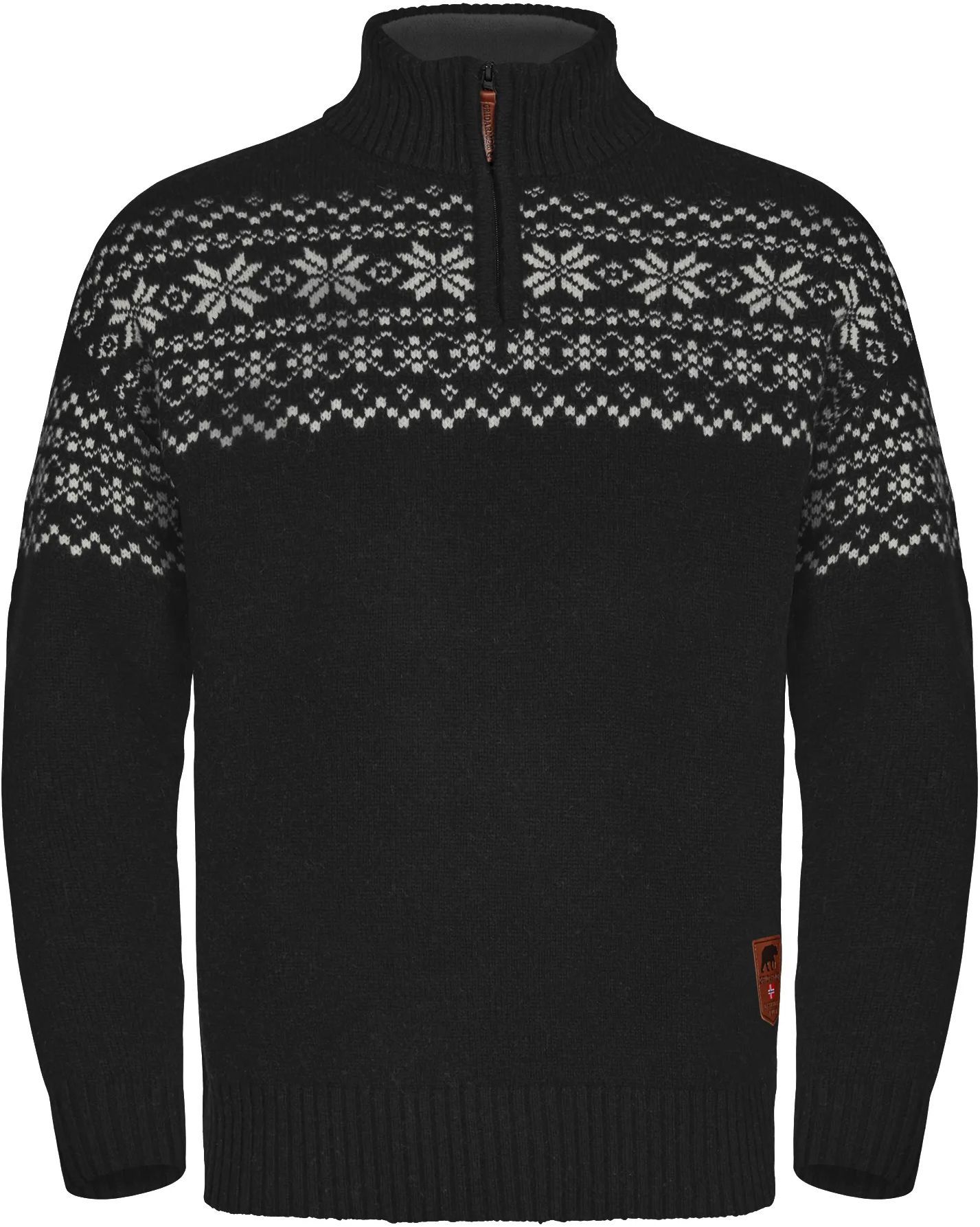 Gridarmor Men's Snøkrystall Half Zip Ullgenser Black/White