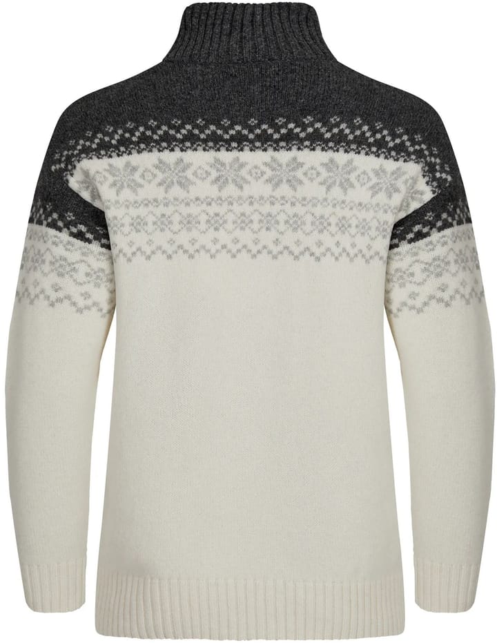 Gridarmor Women's Snøkrystall Half Zip Ullgenser White/Dark Grey/Light Grey Gridarmor