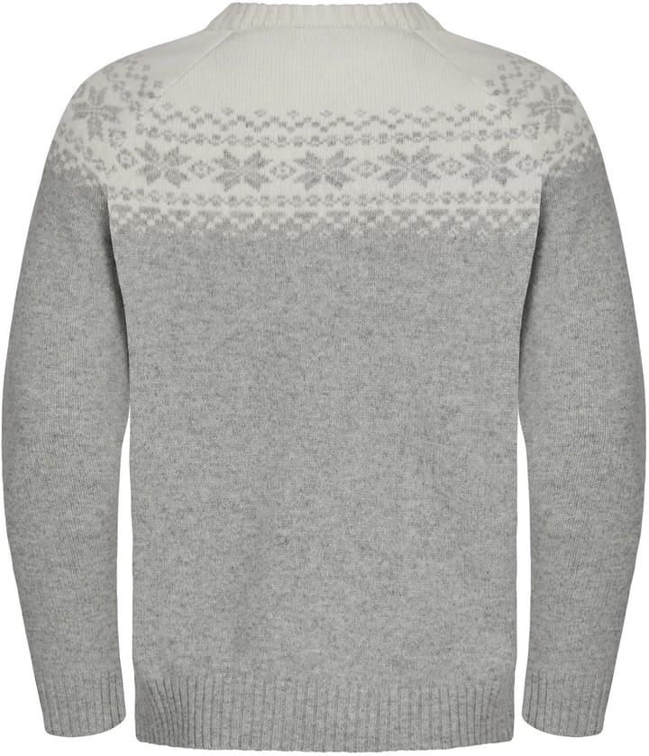 Gridarmor Men's Snøkrystall Round Neck Ullgenser Light Grey/White Gridarmor