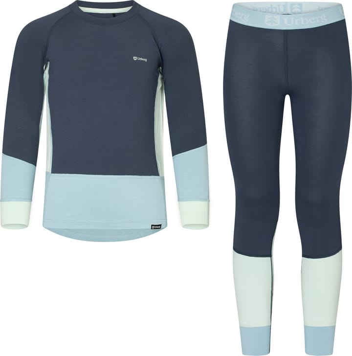 Urberg Juniors' Tree Base Layer Set Blue Nights/stone Blue/celadon Urberg