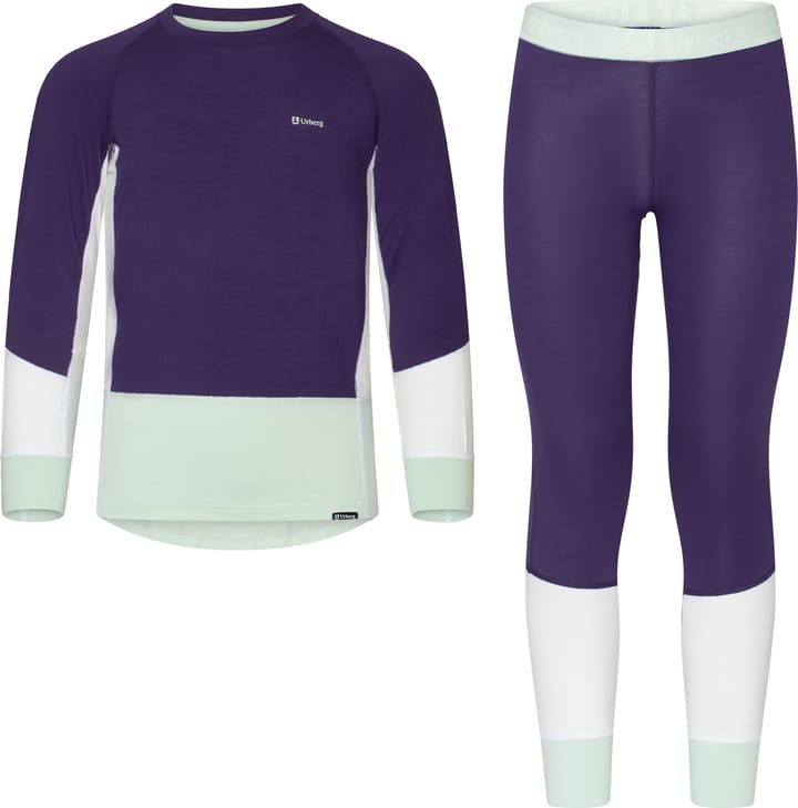 Urberg Juniors' Tree Base Layer Set Grape/cloudy Dancer/celadon Urberg