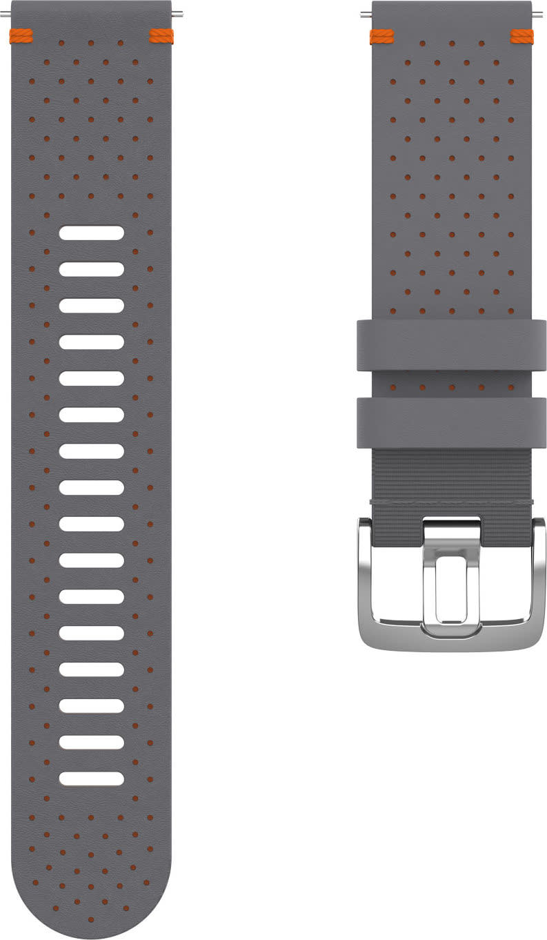 Polar Perforated Leather Wristband 22 Mm Gray/Orange