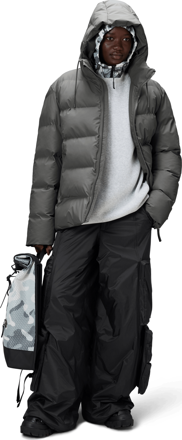 Rains Unisex Alta Puffer Jacket Grey Rains