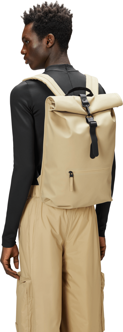 Rolltop rucksack beige sale