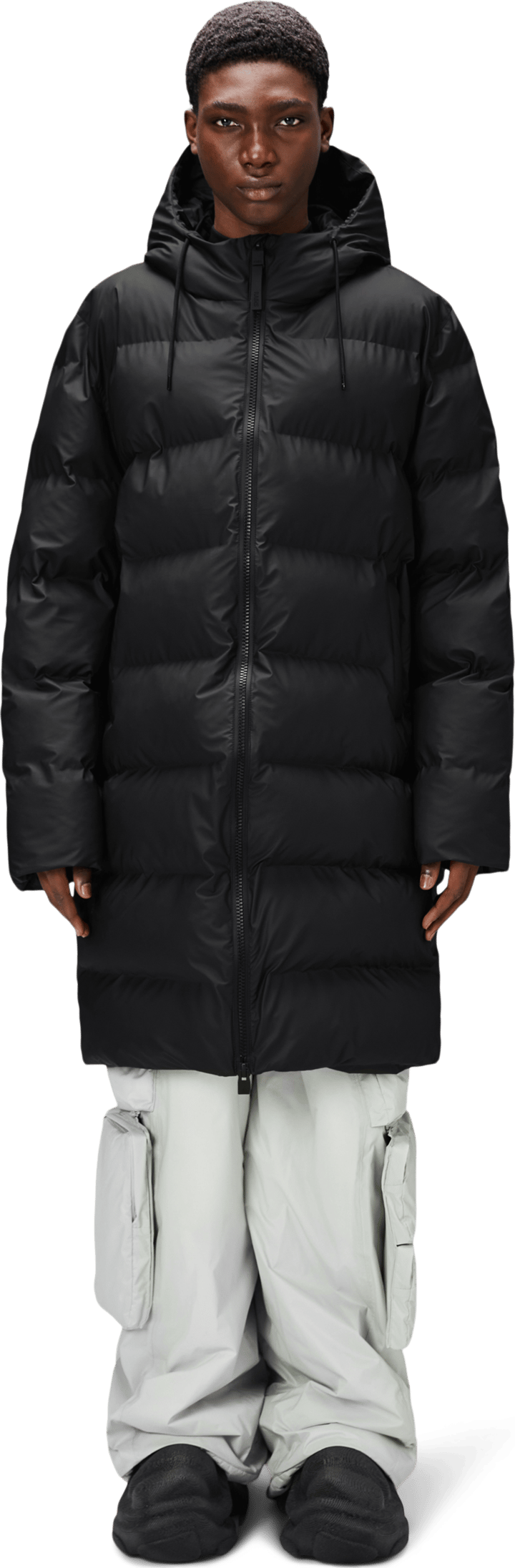 Black longline puffer jacket online