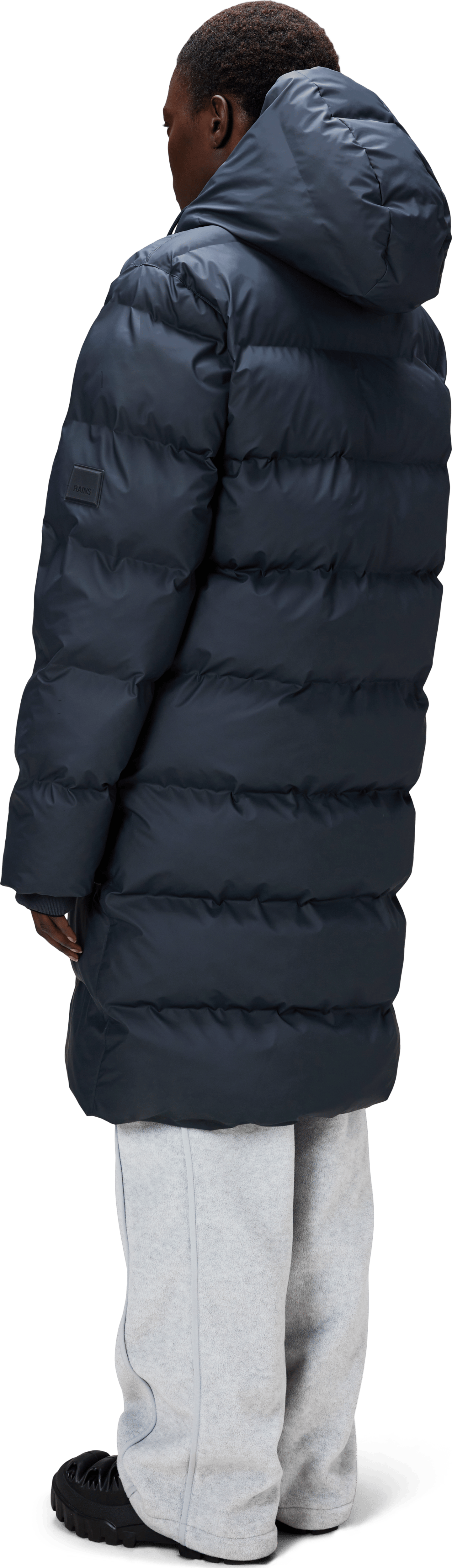 Navy long puffer jacket online