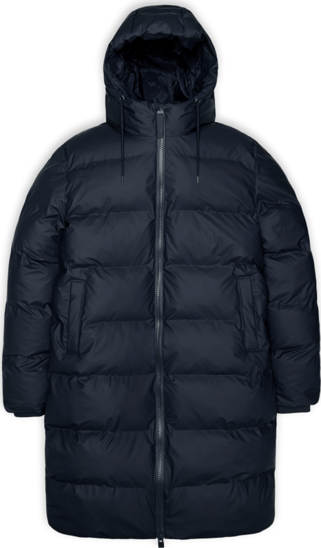 Rains Unisex Alta Long Puffer Jacket Navy