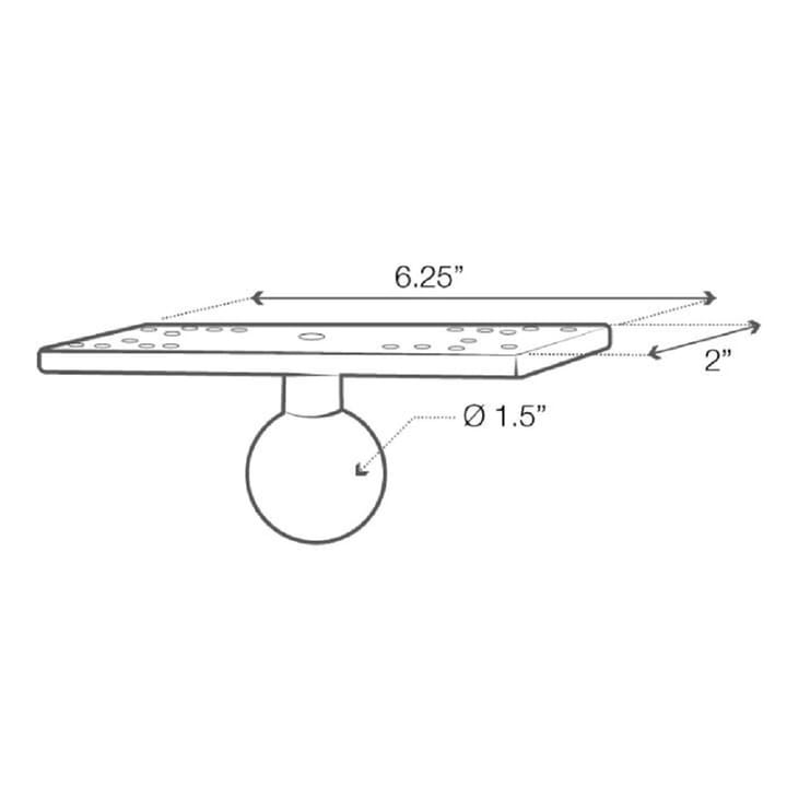 RAM Mounts Ram Universal Marine Electronic Base C Universal Kulefeste For Ekkolodd 5-7'' RAM Mounts