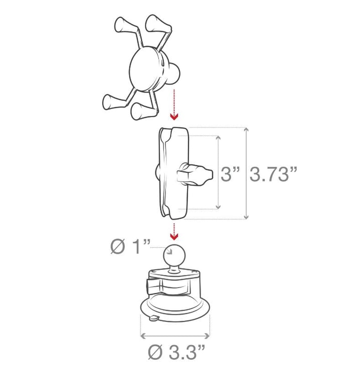 RAM Mounts Ram Mounts Suction Mount Ram X-Grip Mobilholder Med Sugekoppfeste RAM Mounts