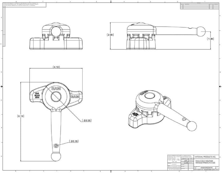 RAM Mounts Ram Hi-Torq Wrench For D Size Socket Arm Nøkkel For Stramming Av Ram Armer Str D RAM Mounts