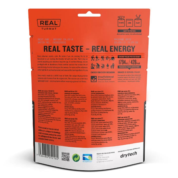 Real Turmat Chili Con Carne 500g NoColour Real Turmat