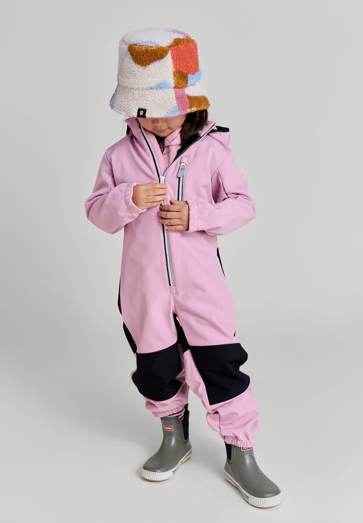 Reima Kids' Softshell Overall Nurmes Grey Pink Reima