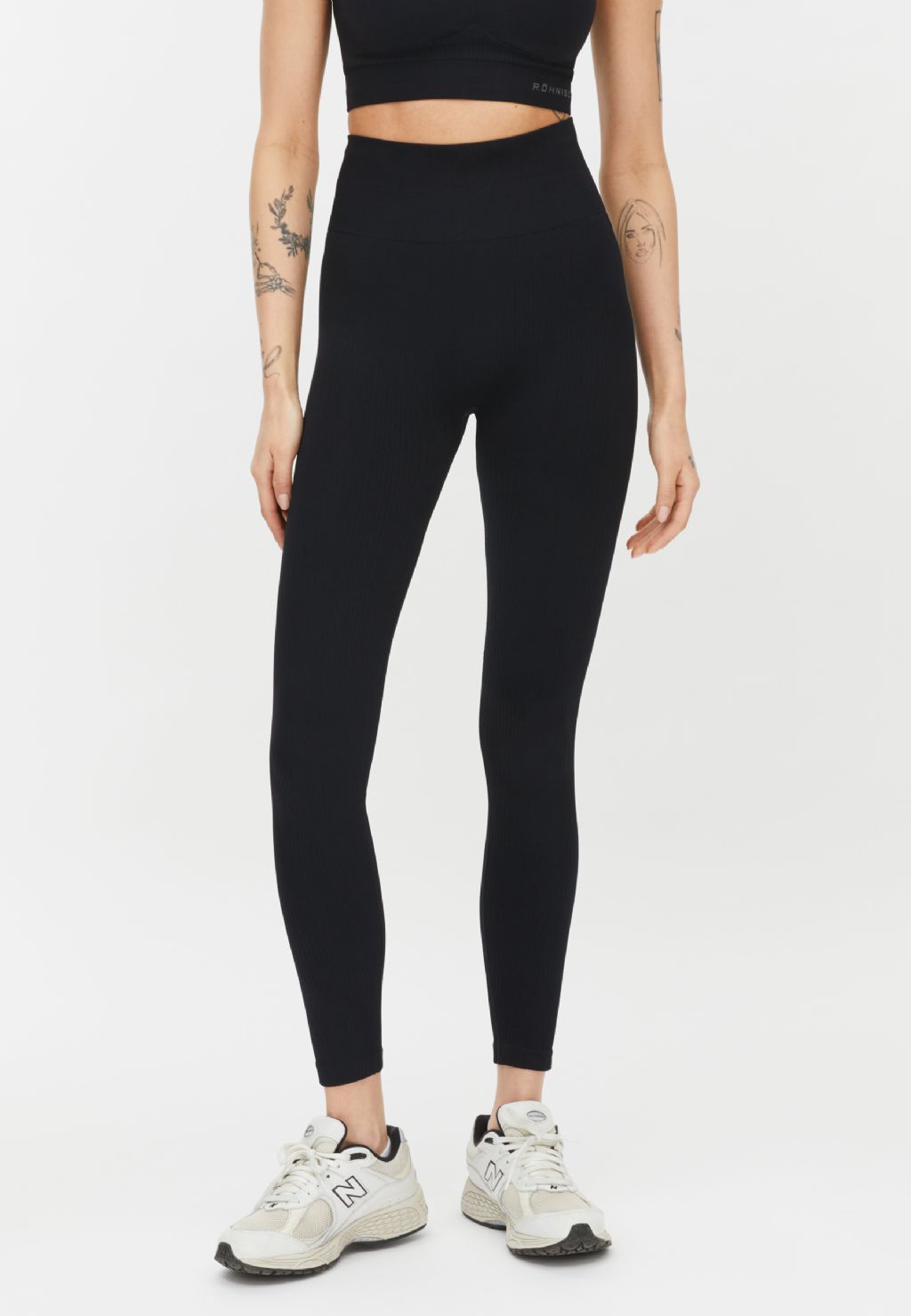 Seamless Rib Tights, Black