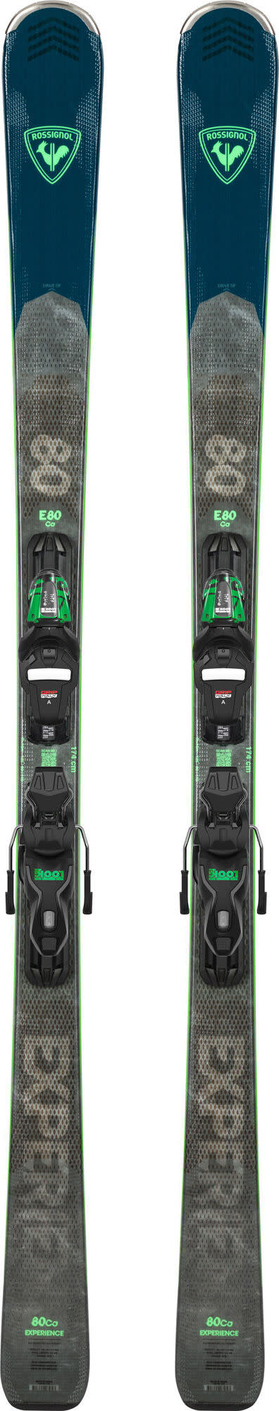 Rossignol Men’s All Mountain Skis Experience 80 Carbon + Xpress11 GW B83 Black Green Green