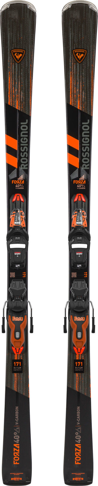 Rossignol Men’s On Piste Skis Forza 40D V-CA Retail + Xpress 11 GW B83 Black Orange Black/Orange