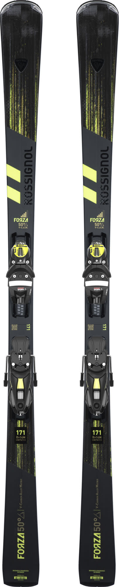 Rossignol Men’s On Piste Skis Forza 50D V-Cam Konect + NX 12 Konect GW B80 BLK Yellow Black