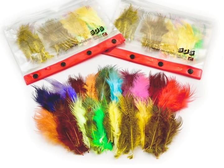 Frodin Flies Pheasant Rump Feather Pack 20 Farger, 100 Fjær Frodin Flies