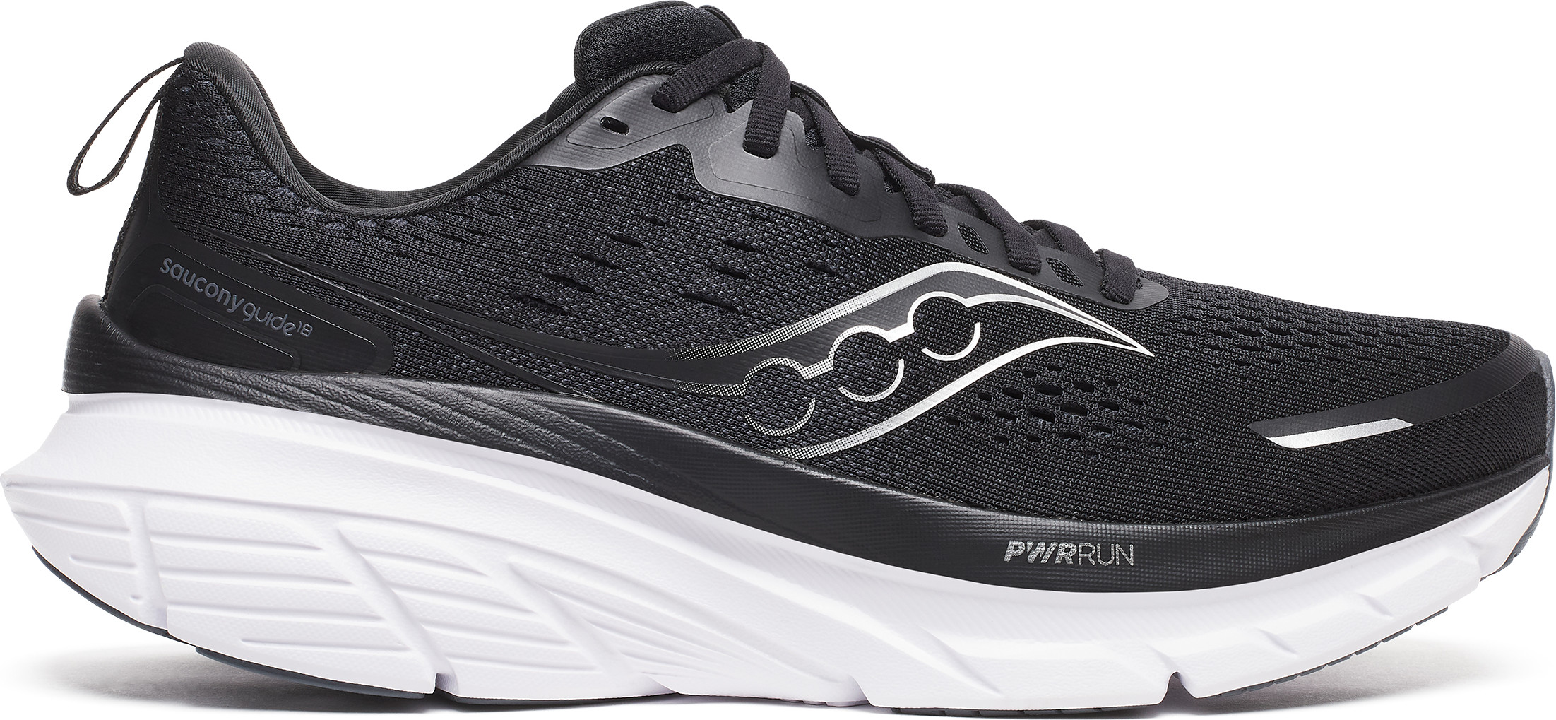 Saucony Men's Guide 18 Wide Black/white, 48.5