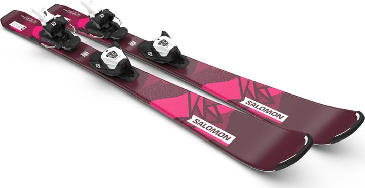 Salomon Junior Ski Set L Lux M + L6 GW J2 80 PM Bordeau/Pink Salomon