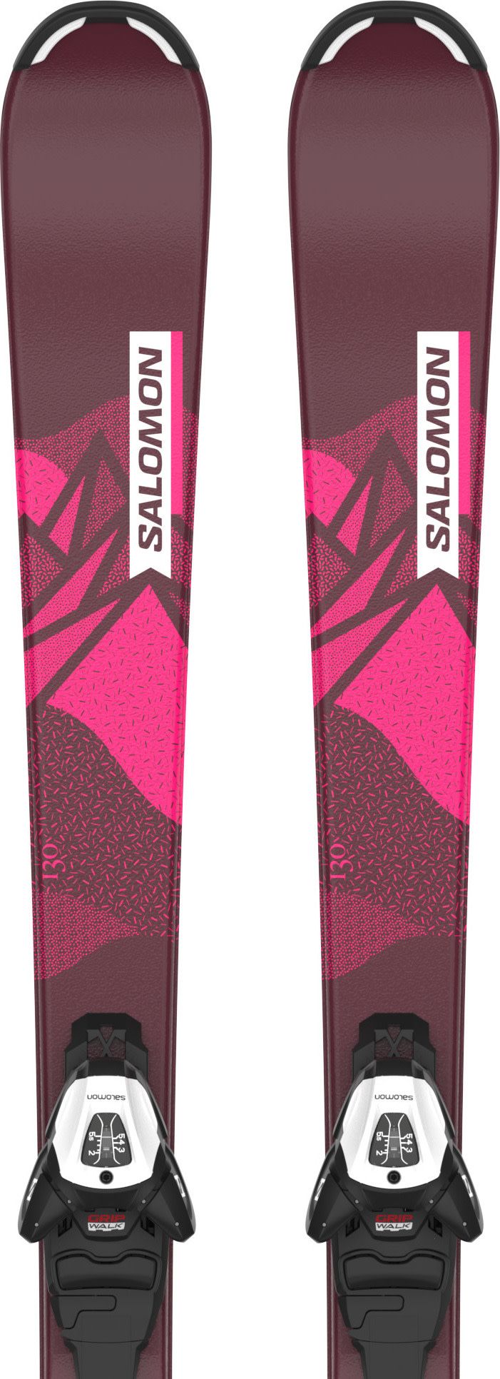 Salomon Junior Ski Set L Lux M + L6 GW J2 80 PM Bordeau/Pink Salomon