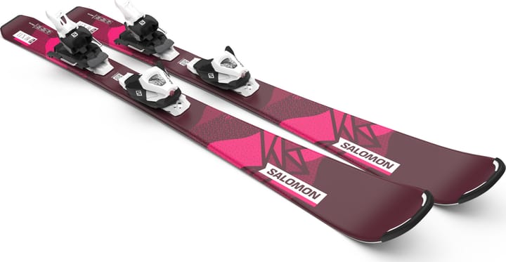 Salomon Junior Ski Set L Lux S + C5 GW J75 PM Bordeau/Pink Salomon