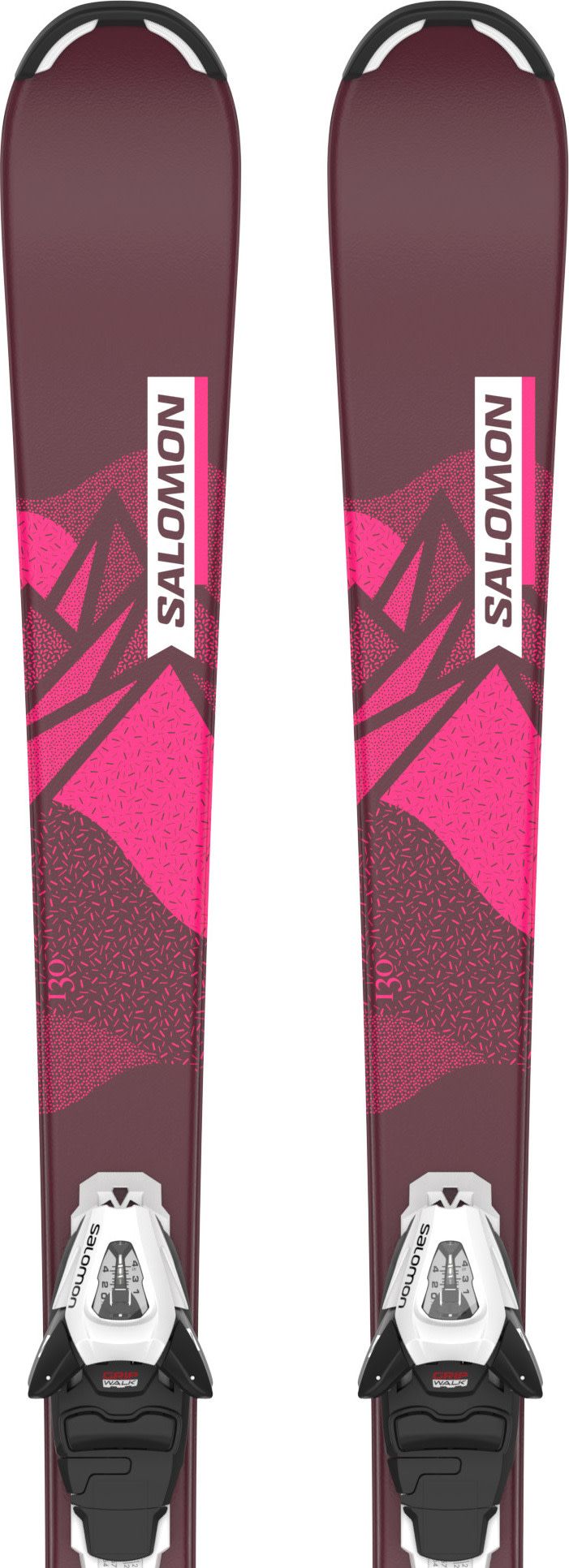 Salomon Junior Ski Set L Lux S + C5 GW J75 PM Bordeau/Pink Salomon